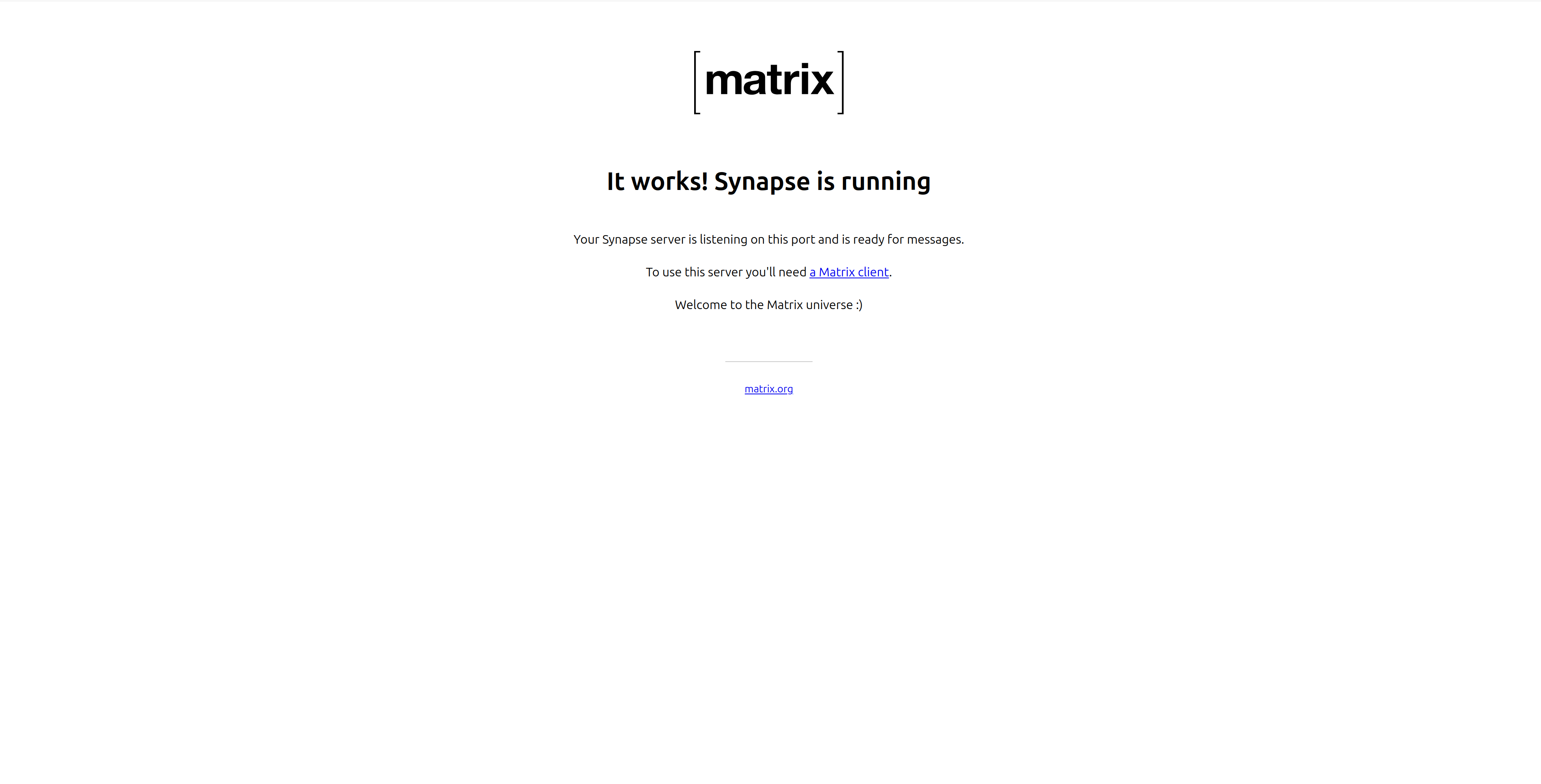 Synapse service running.